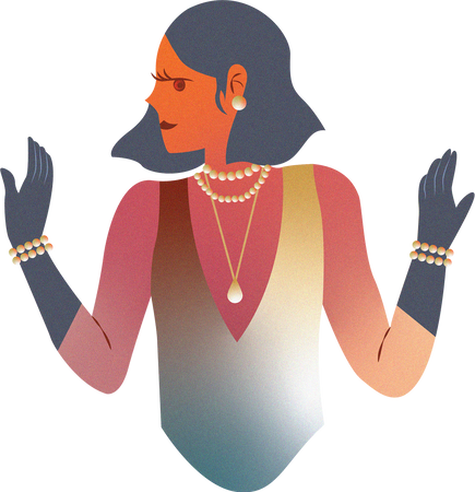 Geometric Textured Flapper with Gloves