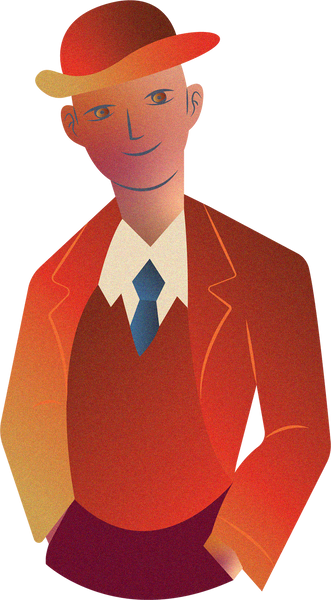 Geometric Textured Man in Bowler Hat